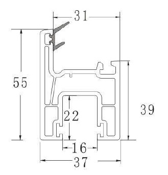 Sliding Window Sash 55; Slim
