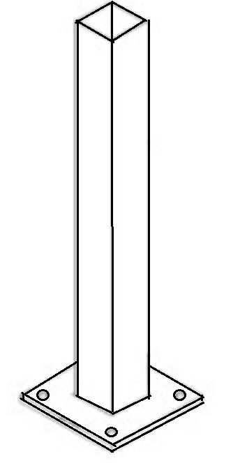 Steel Base+Post 3 3/8"